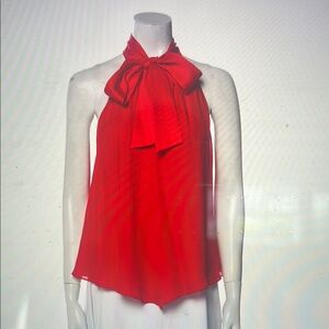 Alice + Olivia Silk Elegant Red Halter Top size S EUC